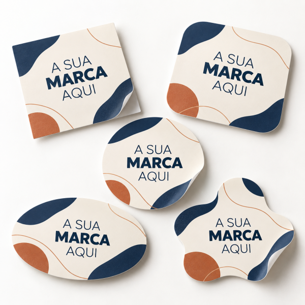 Autocolantes personalizados em diferentes formatos