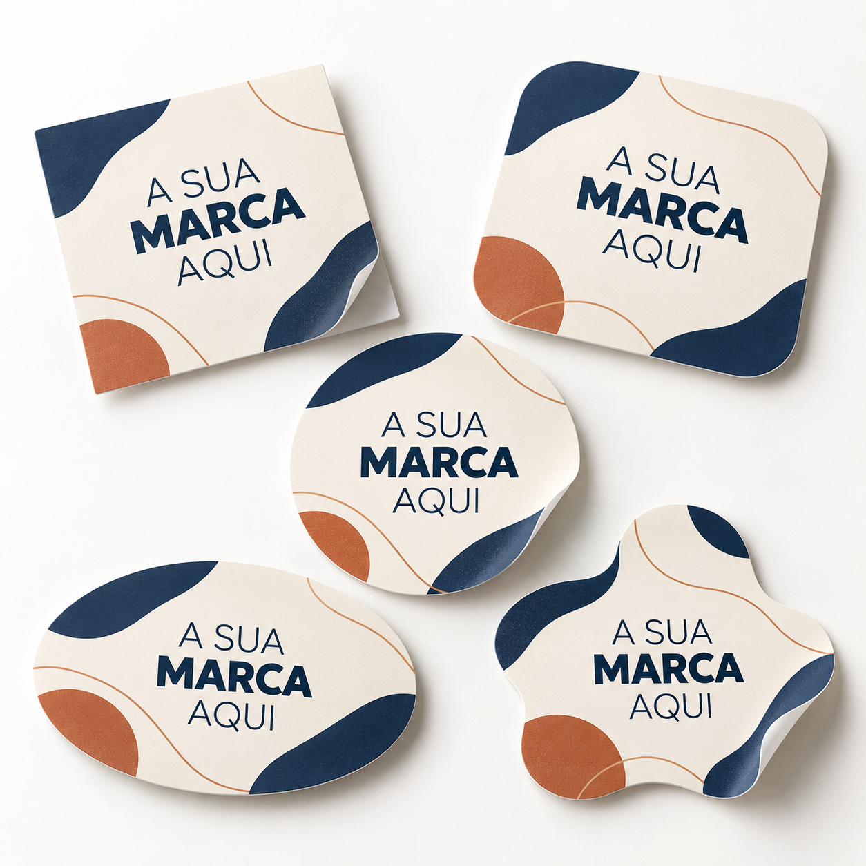 Autocolantes personalizados em vinil – várias formas Autocolantes personalizados em diferentes formatos